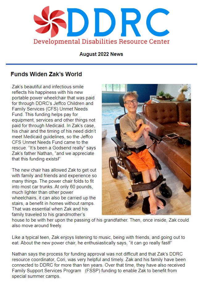 August 2022 DDRC Newsletter