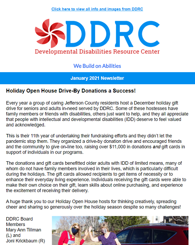 January 2021 DDRC Newsletter
