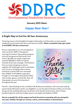 January 2025 DDRC Newsletter