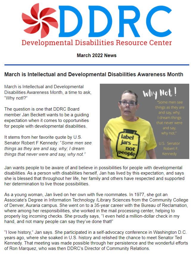March 2022 DDRC Newsletter