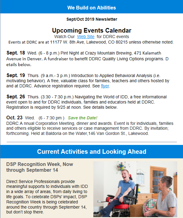 September 2019 DDRC Newsletter